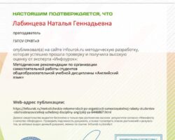 Свидетельство проекта infourok.ru №УД21819415
